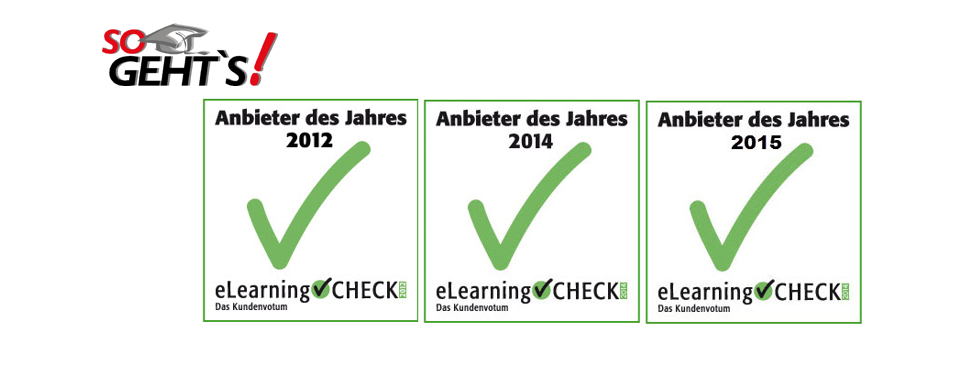 SoGehts bereits dreimal E-Learning Anbieter des Jahres